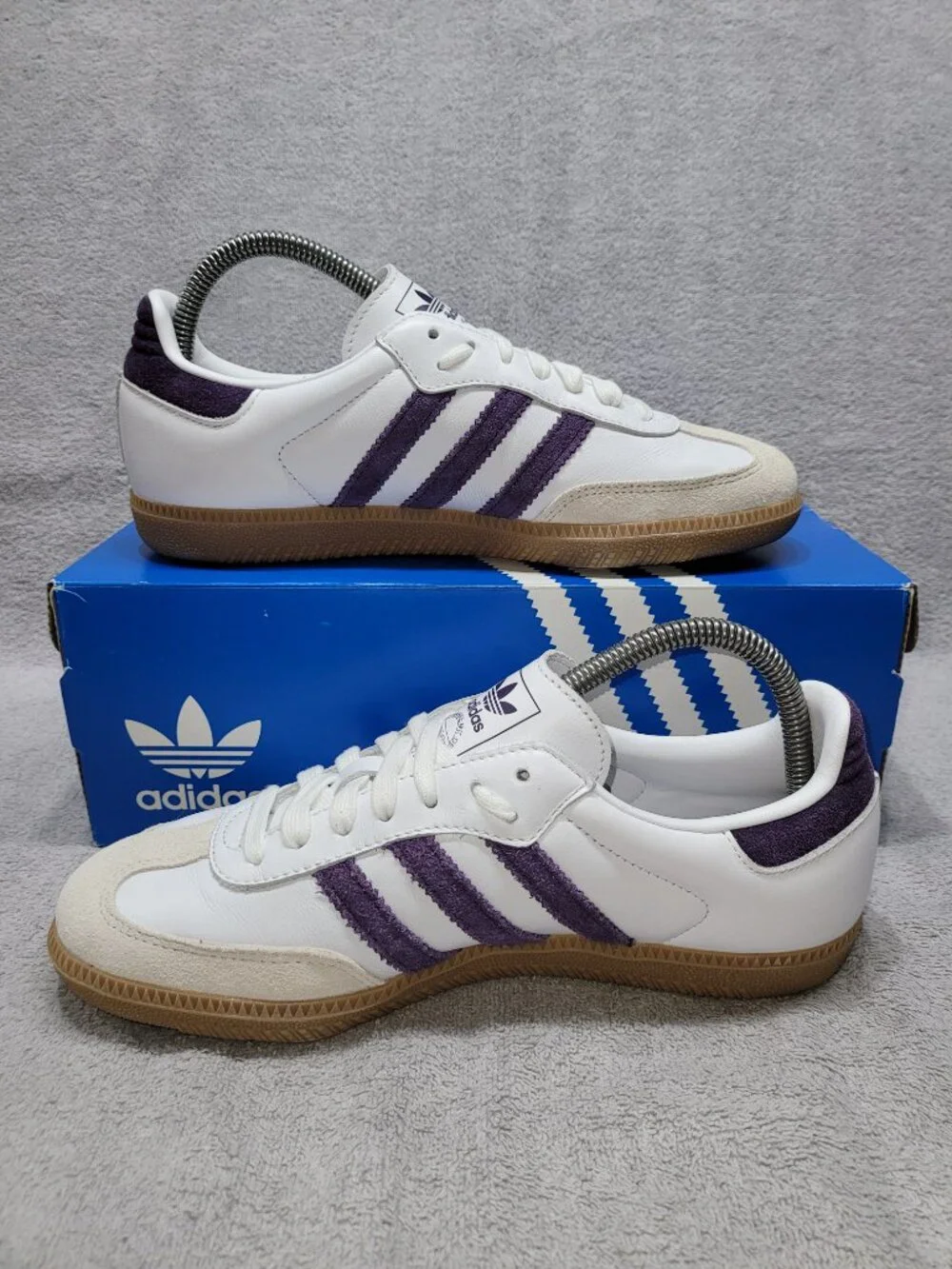 Adidas Samba OG Cloud White Alumina Plum Tan Gum Sneakers JS1392 Womens Size 7.5
